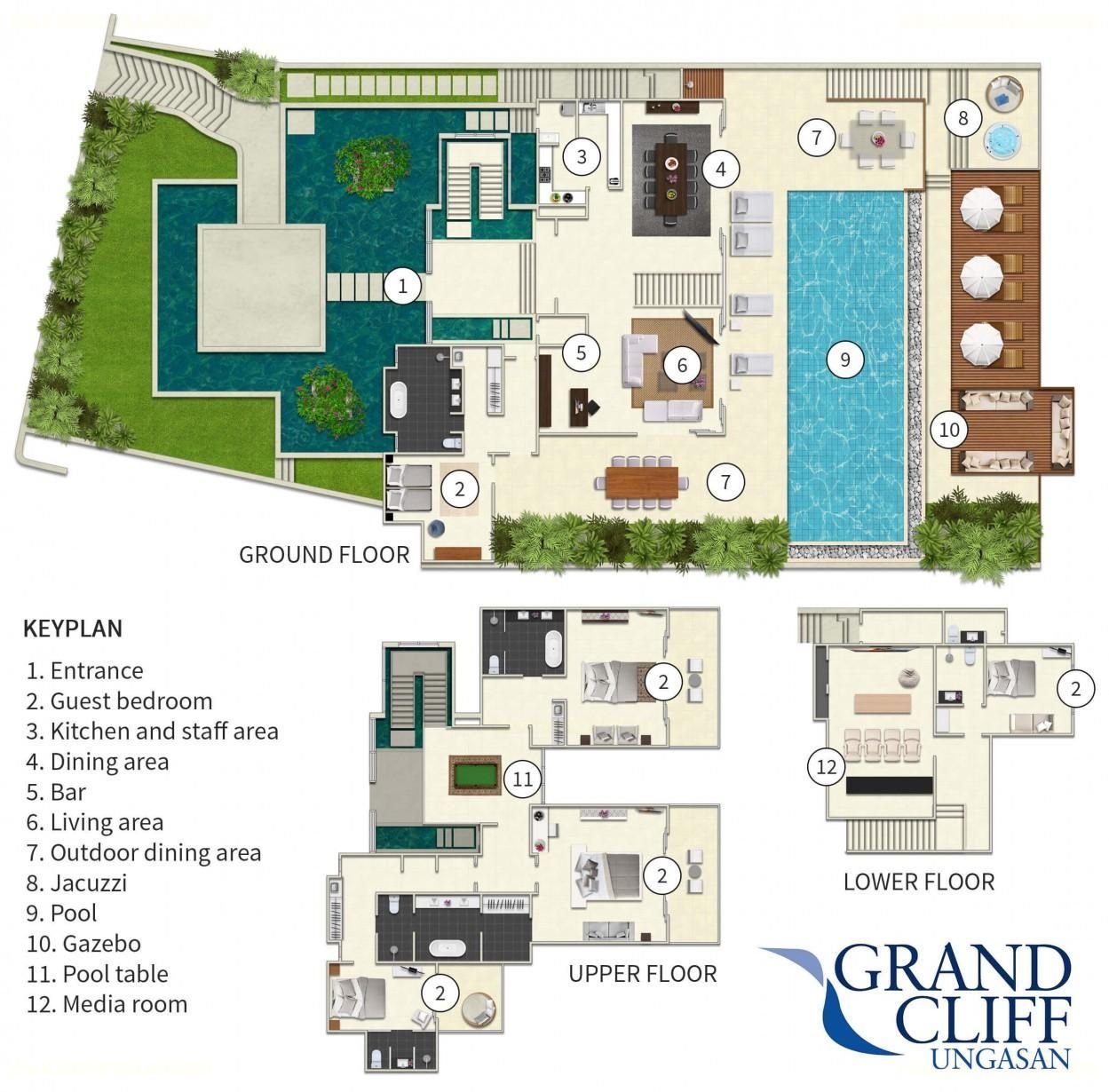 Villa Grand Cliff Ungasan Floor Plan